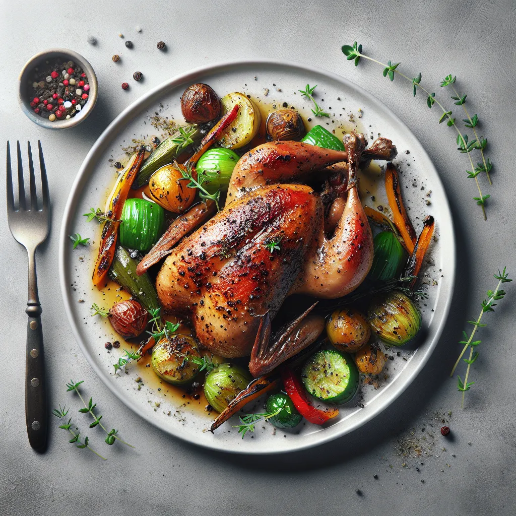 Roasted Quail with Herb Vegetables
