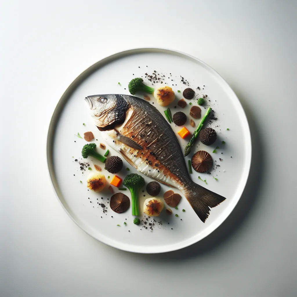 Roasted Sea Bream with Black Truffle and Autumn Vegetables