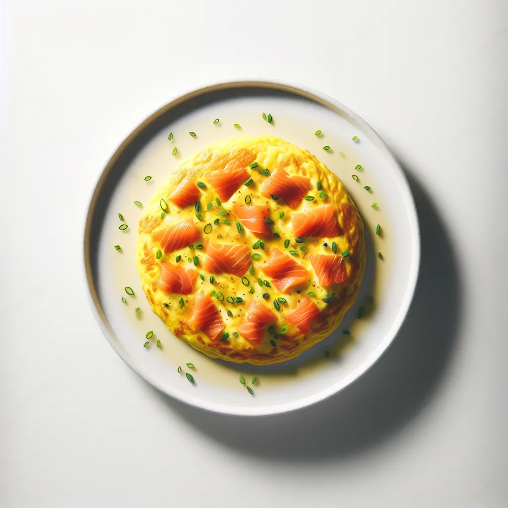Saffron-Infused Omelette with Smoked Salmon and Chive