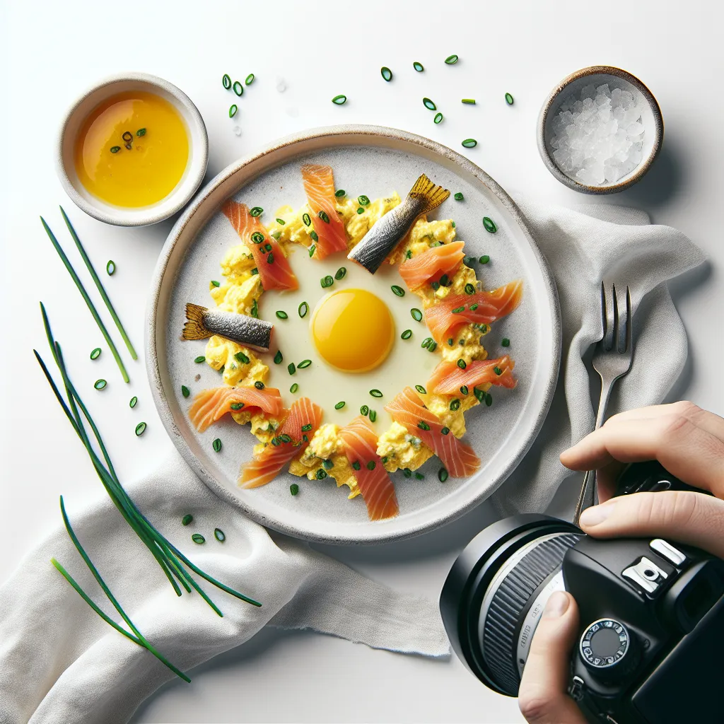 Saffron-Infused Scrambled Eggs with Smoked Trout and Chive