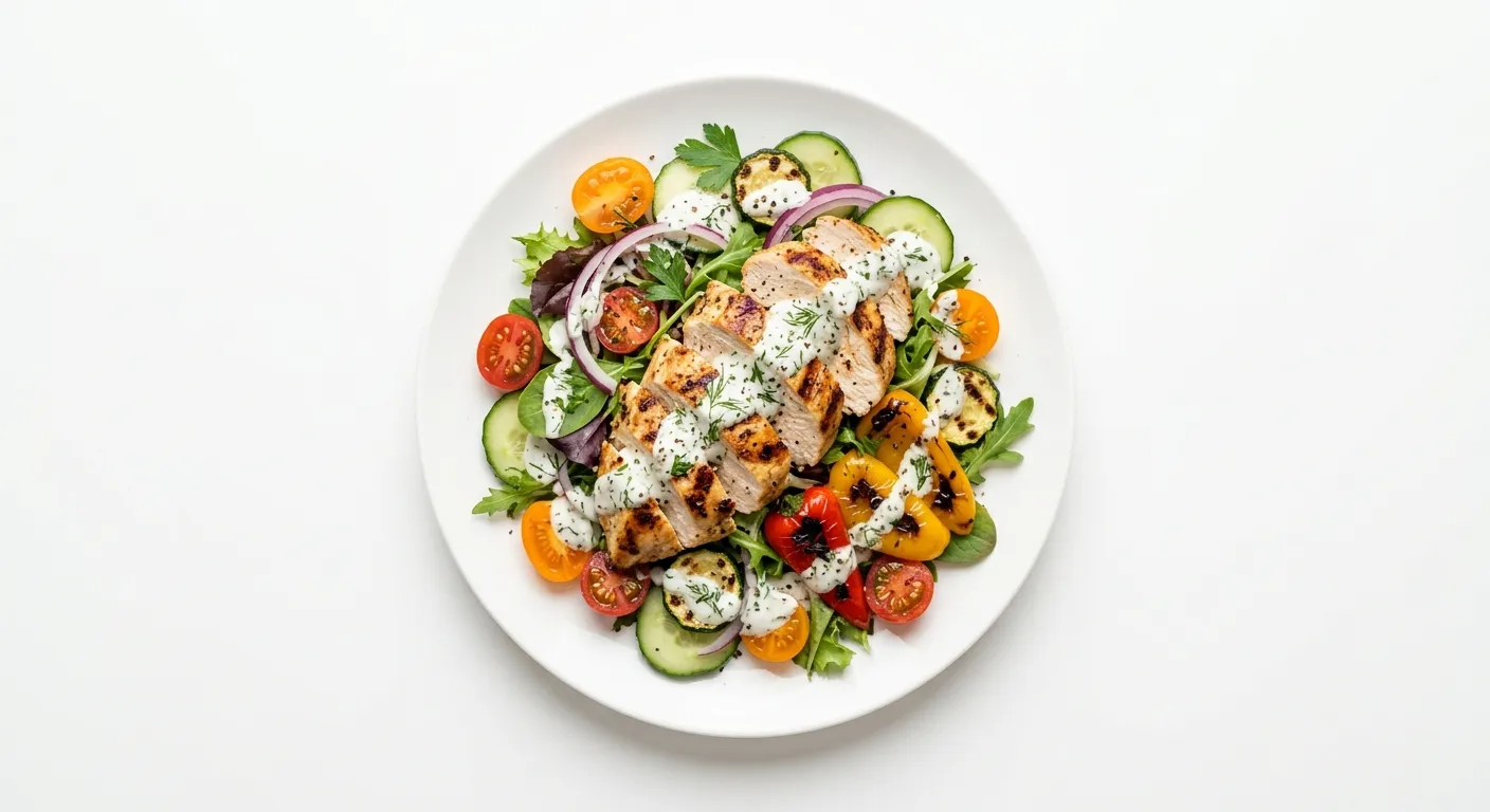 Salade de poulet grillé aux légumes dété