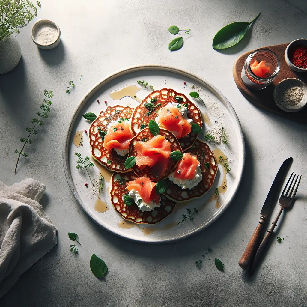 Savory Herb and Ricotta Pancakes with Smoked Salmon