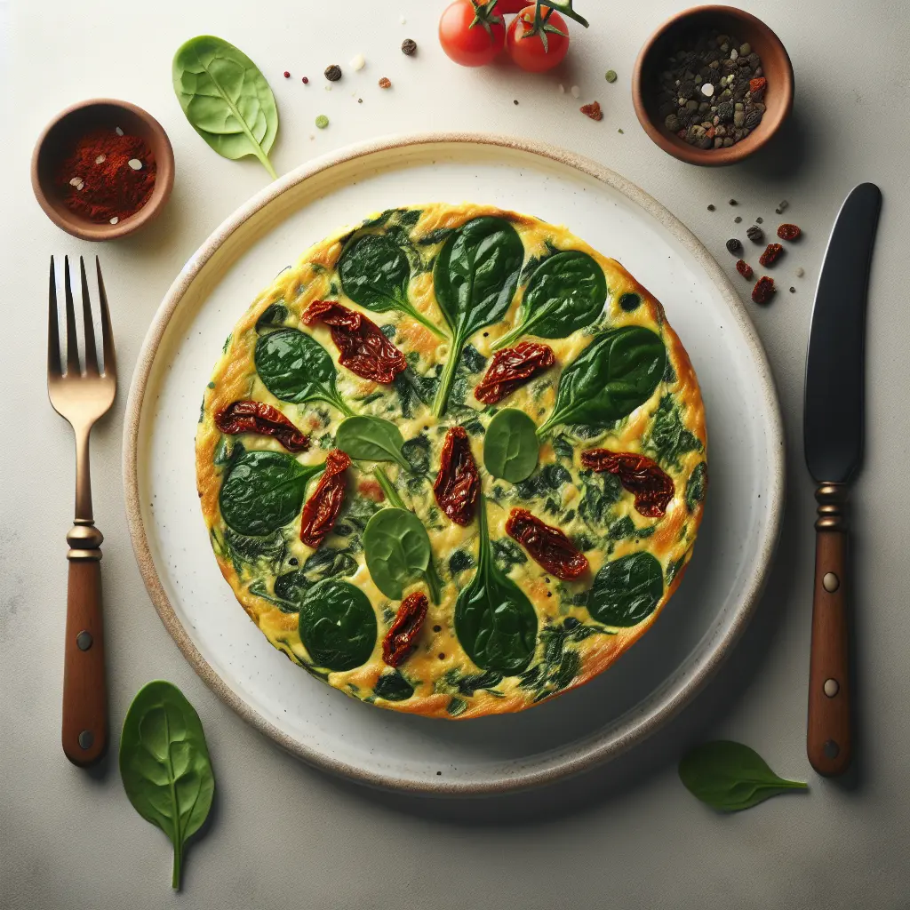 Savory Herb and Spinach Frittata with Sun-Dried Tomatoes