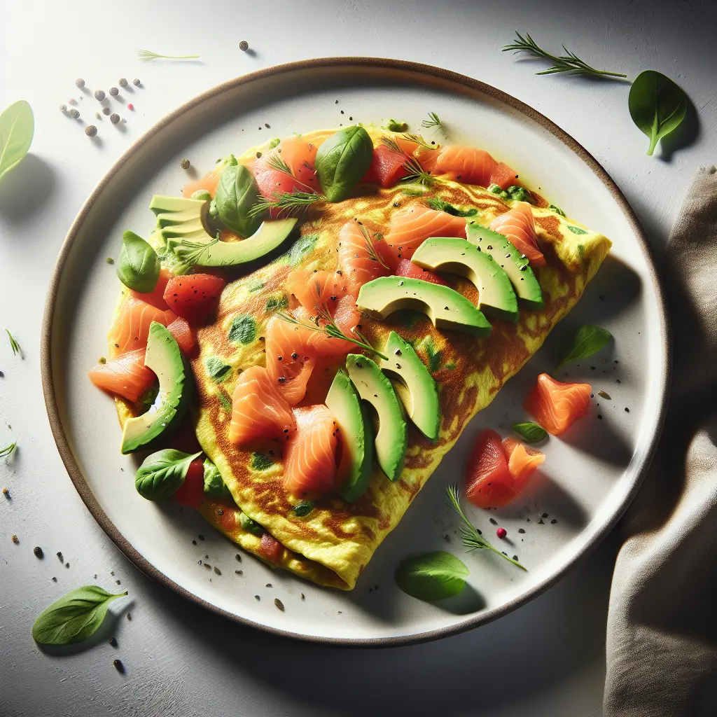 Savory Herb Omelette with Smoked Salmon and Avocado