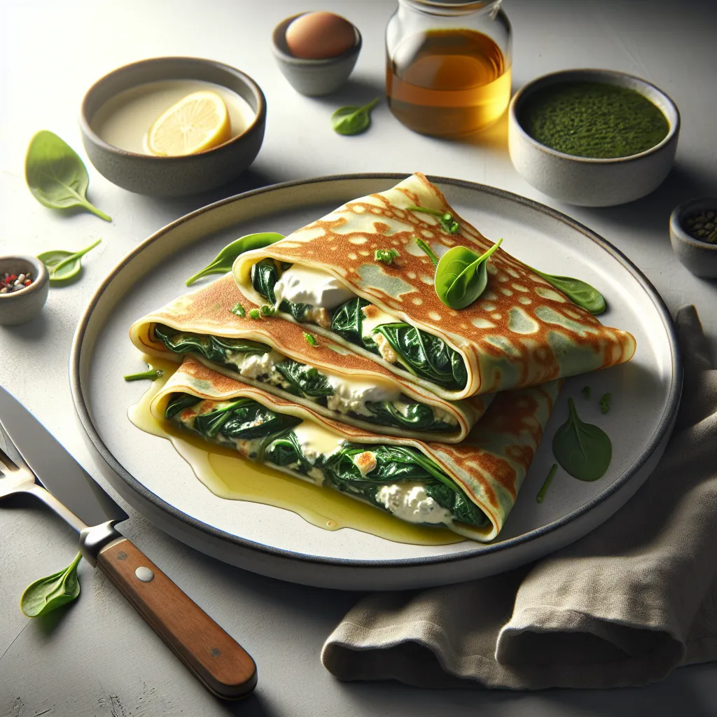 Savory Spinach and Ricotta Breakfast Crepes