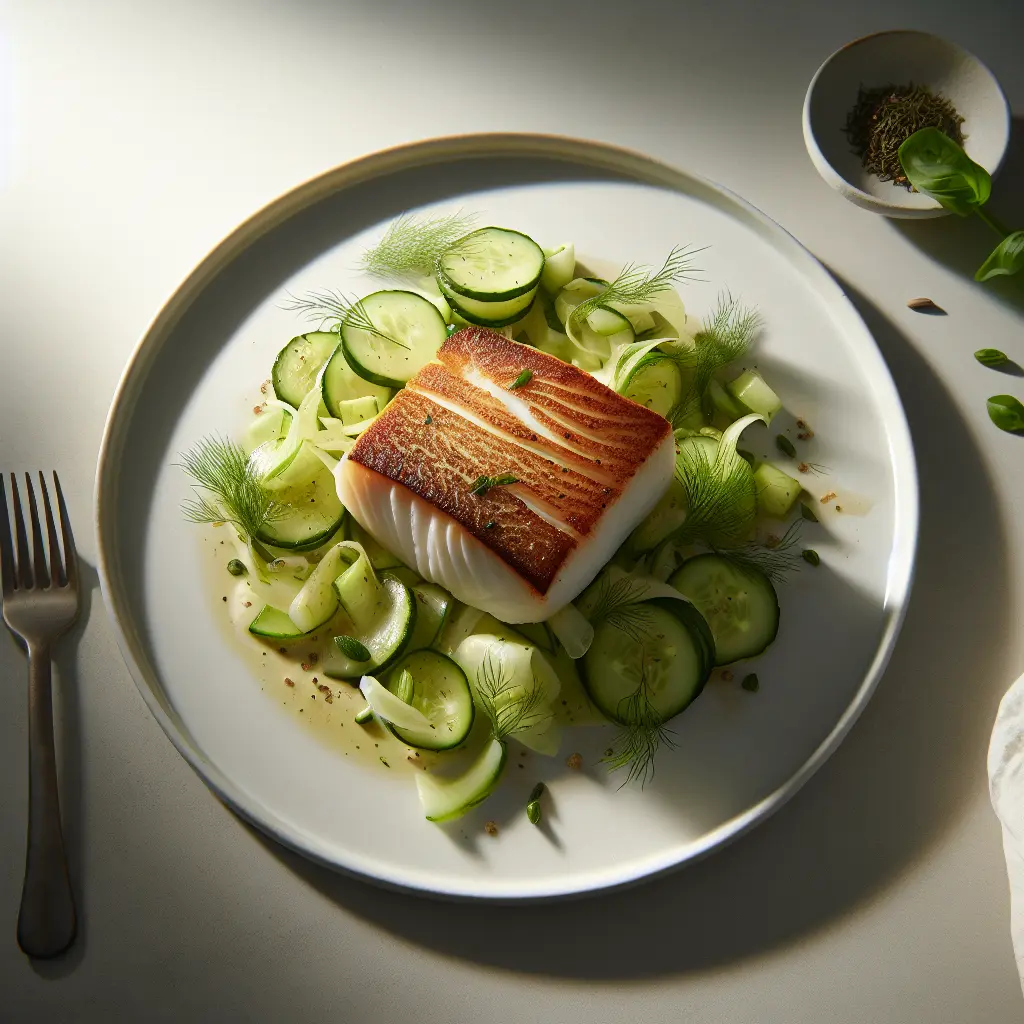 Seared Cod with Cucumber and Fennel Salad