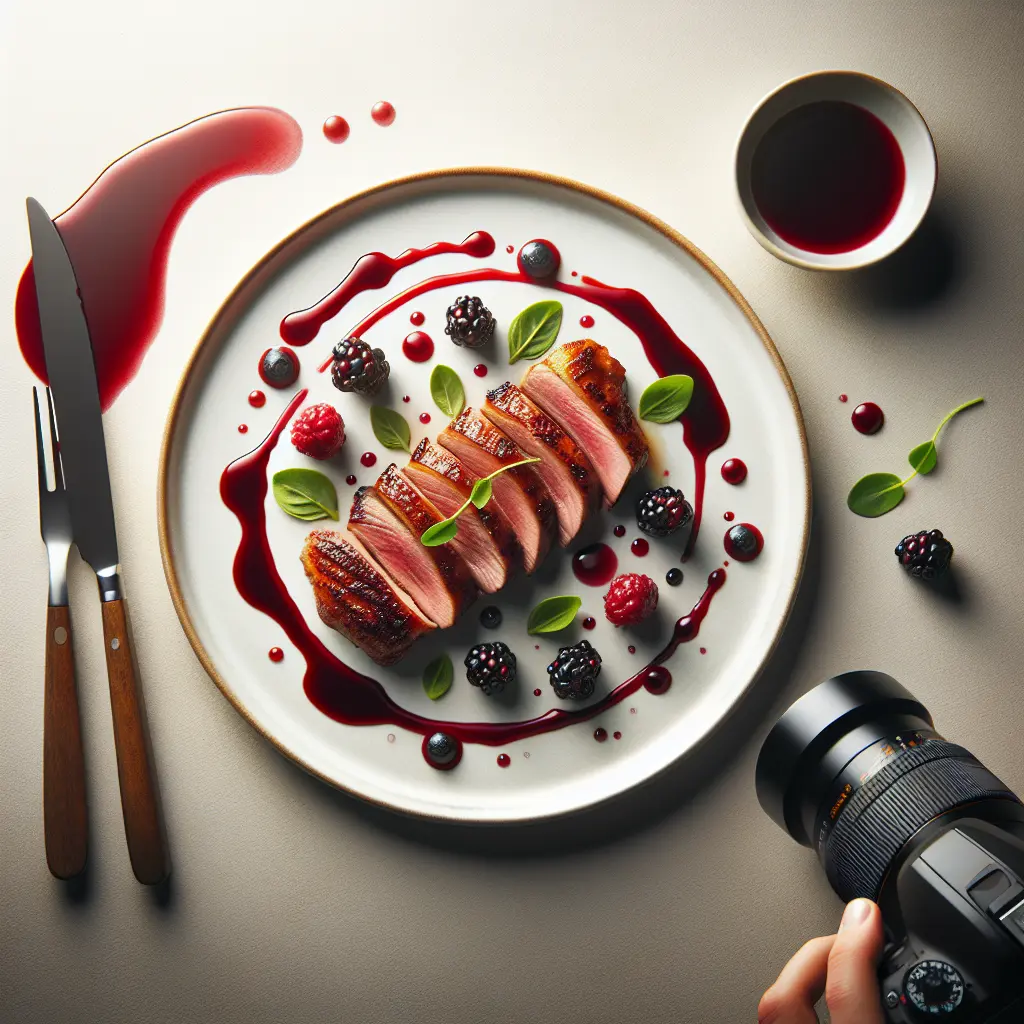 Seared Duck Breast with Red Wine and Berry Reduction