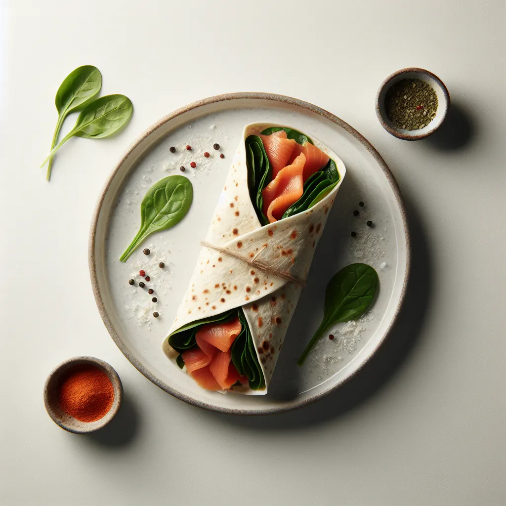 Smoked Salmon and Spinach Breakfast Wrap
