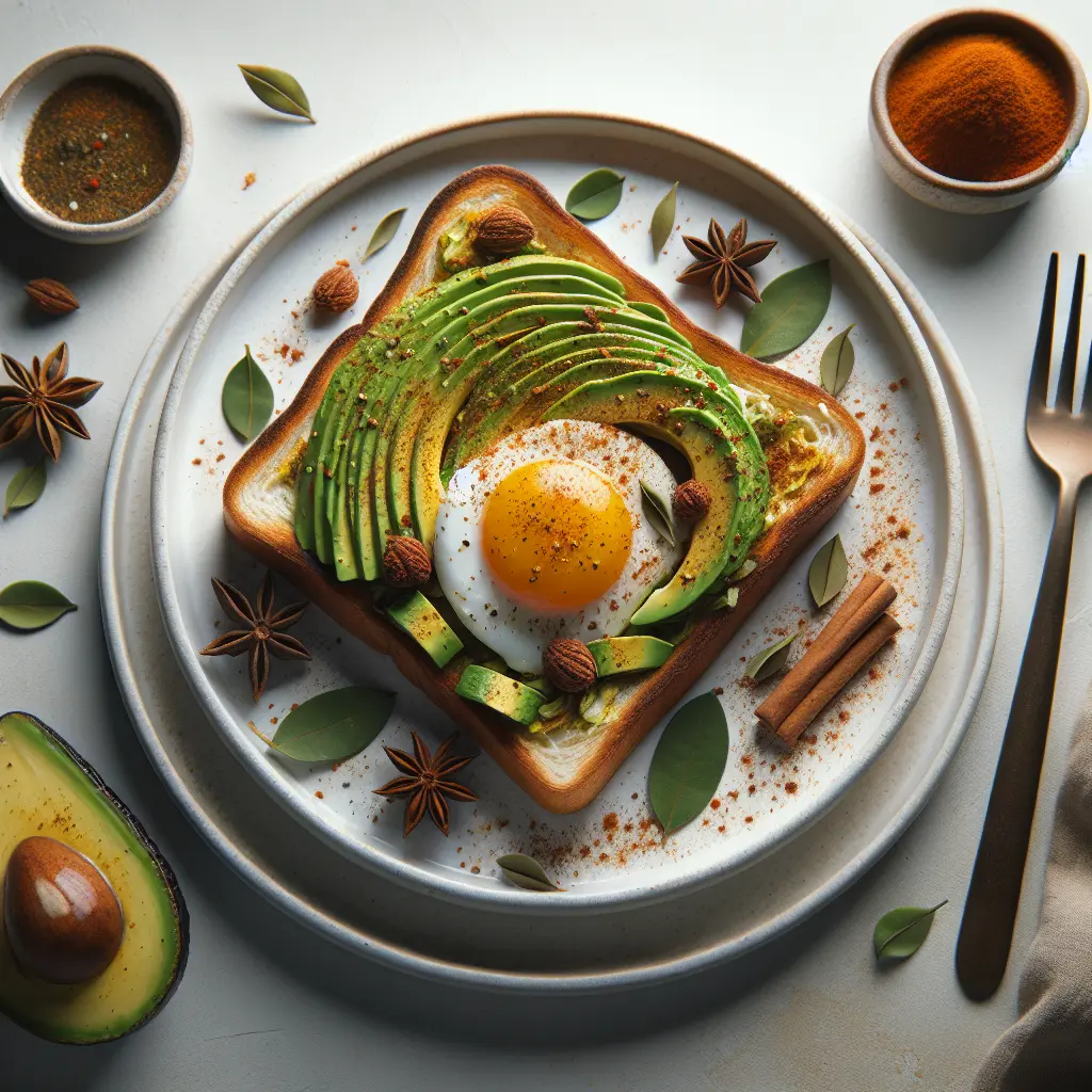 Exotic Spiced Avocado and Egg Breakfast Tartine