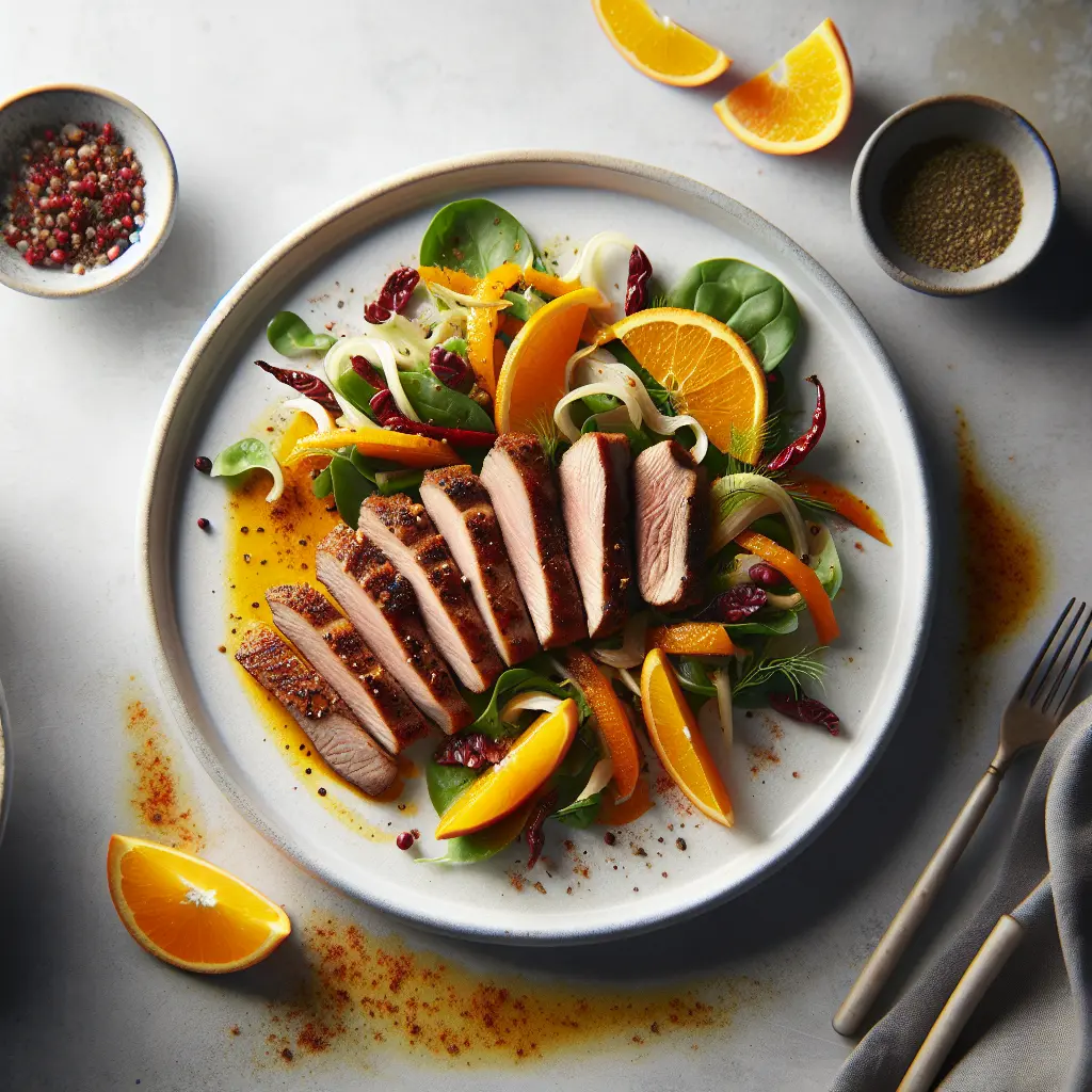 Exotic Spiced Duck Breast with Orange and Fennel Salad