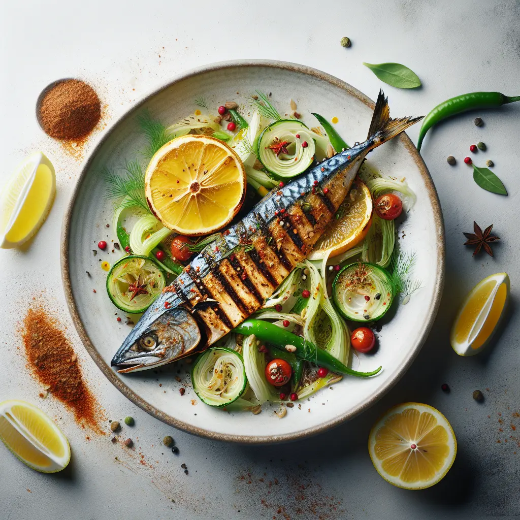 Exotic Spiced Grilled Mackerel with Citrus Fennel Salad