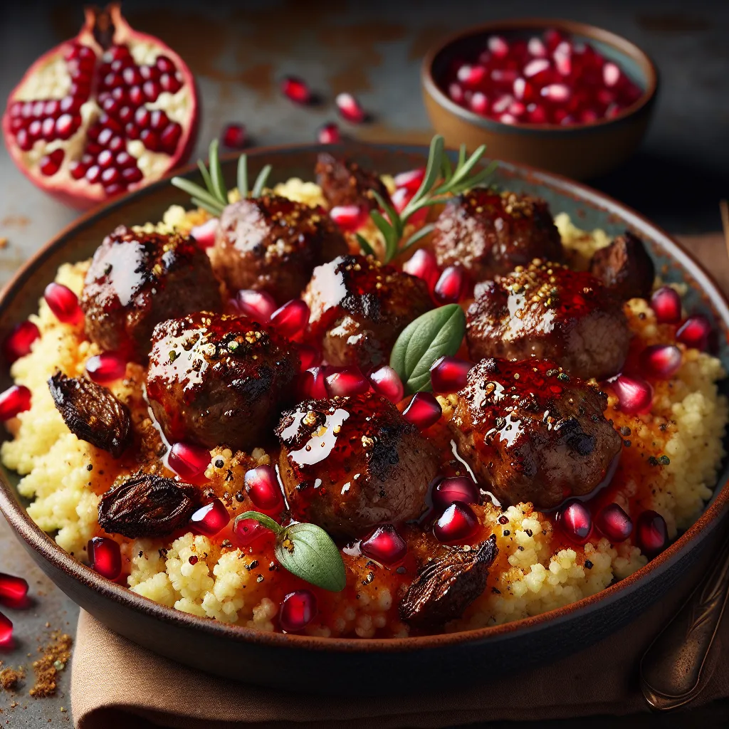 Exotic Spiced Lamb Kofta with Pomegranate Couscous