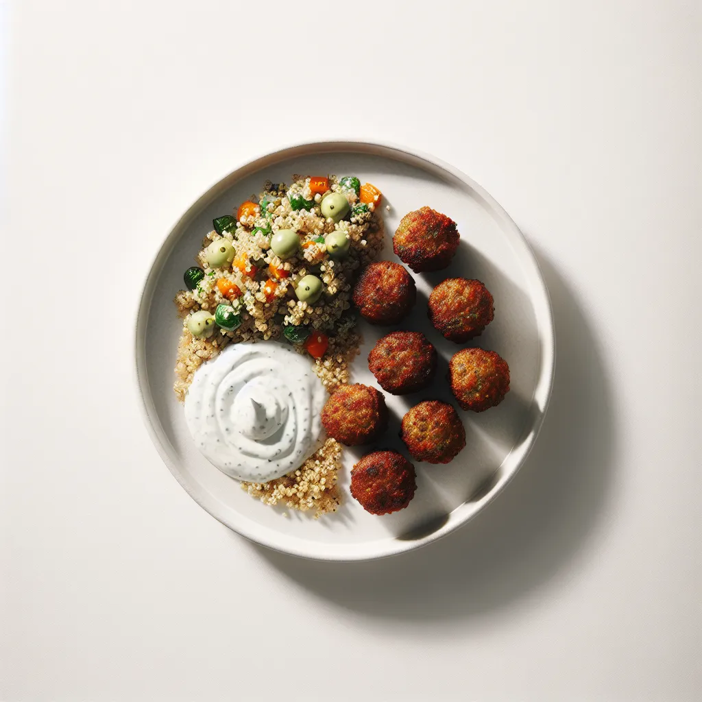 Exotic Spiced Lamb Kofta with Tzatziki and Quinoa Tabouleh