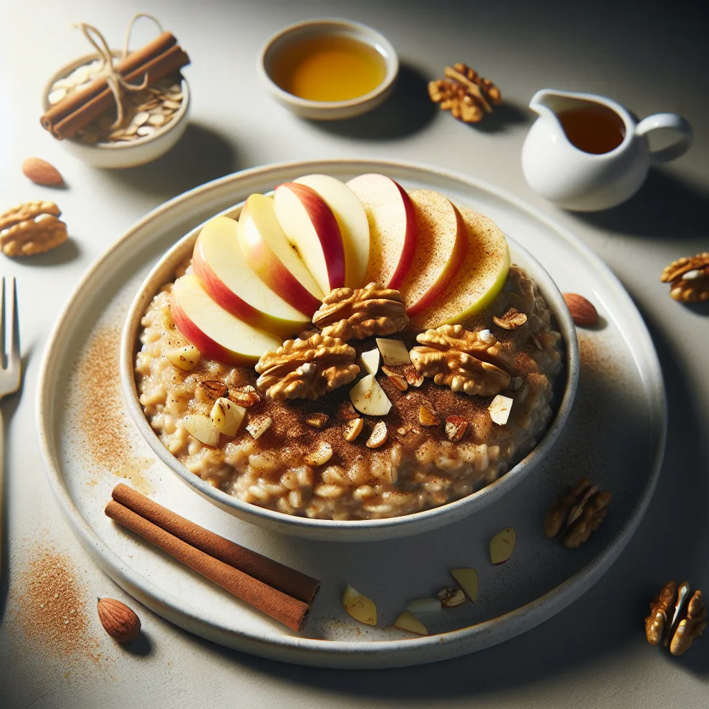 Autumn Spiced Oatmeal with Apple and Walnuts