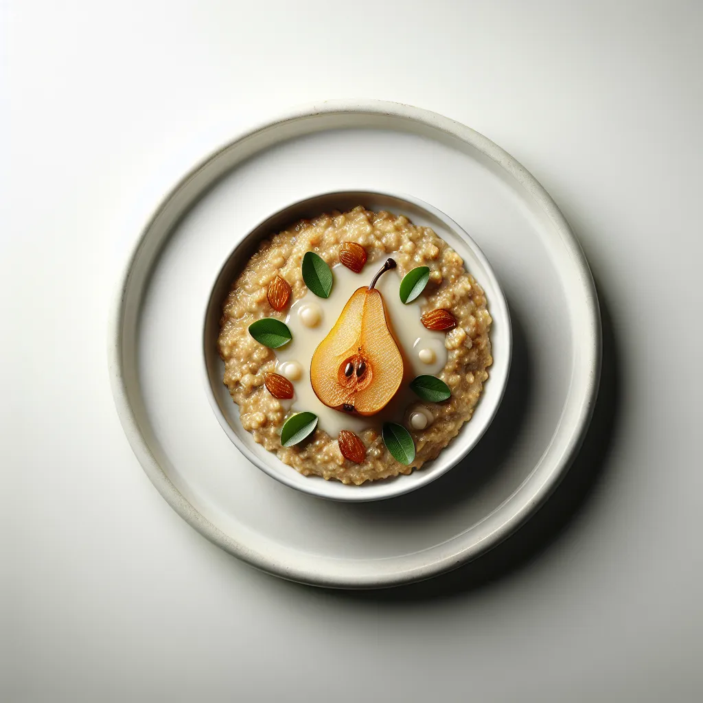 Autumn Spiced Oatmeal with Baked Pears