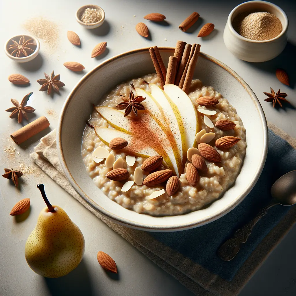 Autumn Spiced Porridge with Pear and Almonds