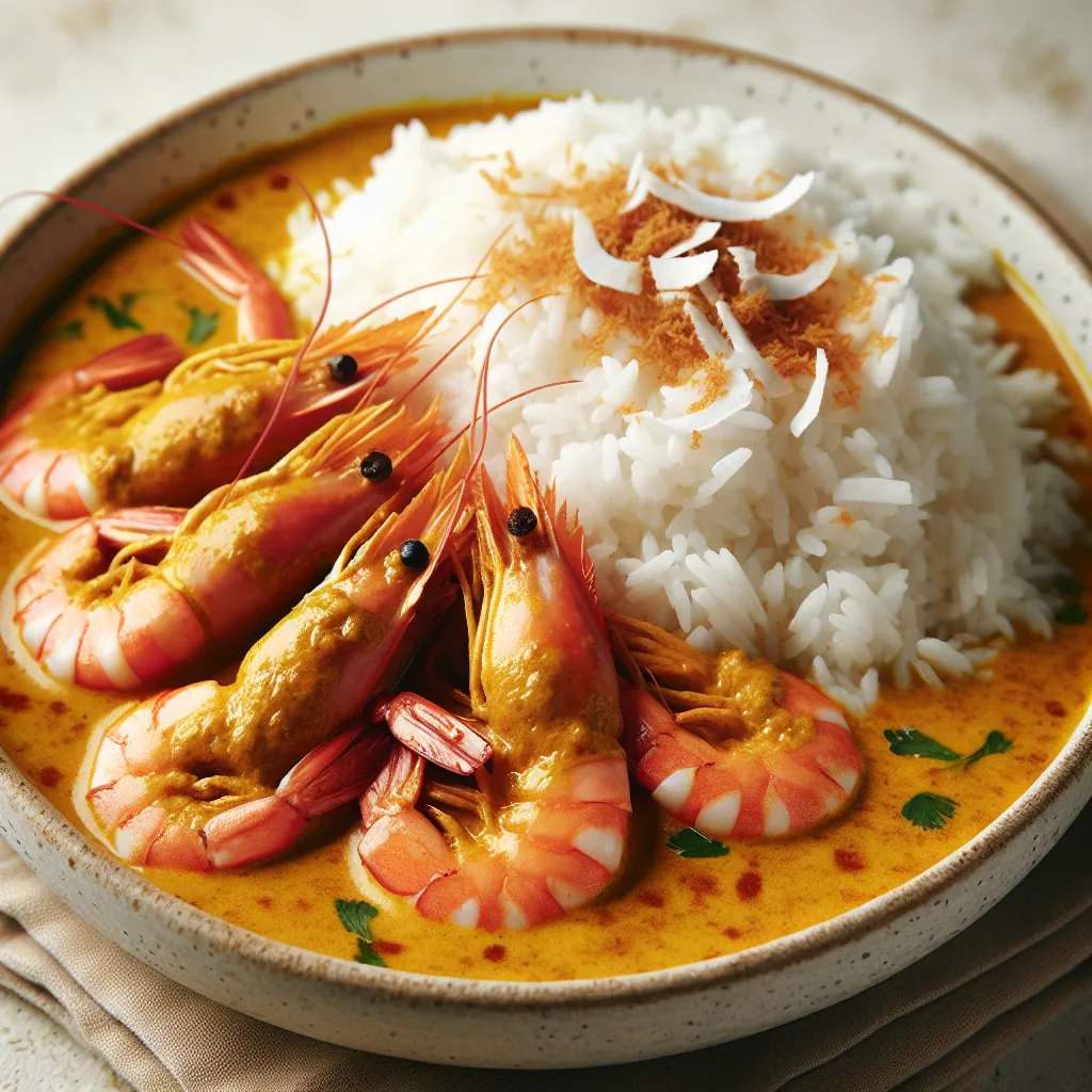 Exotic Spiced Prawn and Coconut Curry with Jasmine Rice