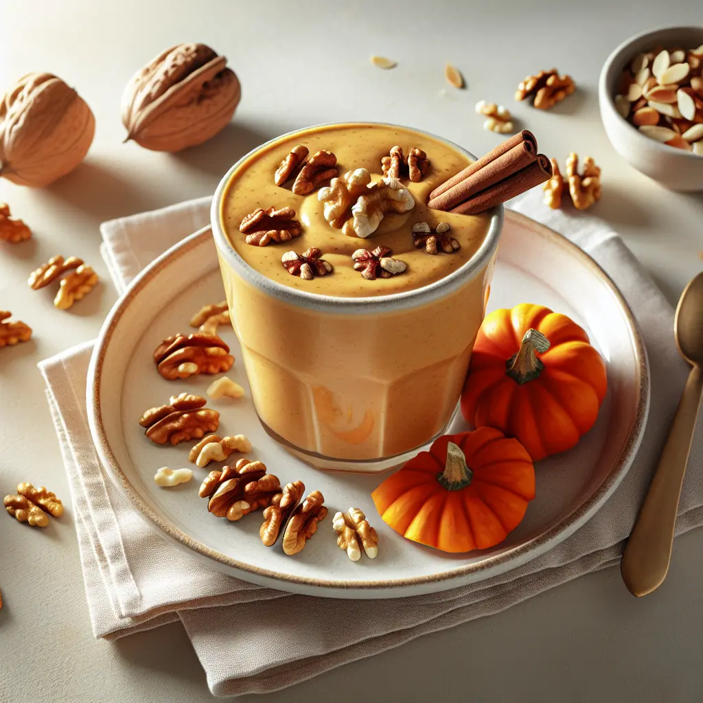 Autumn Spiced Pumpkin and Walnut Breakfast Smoothie