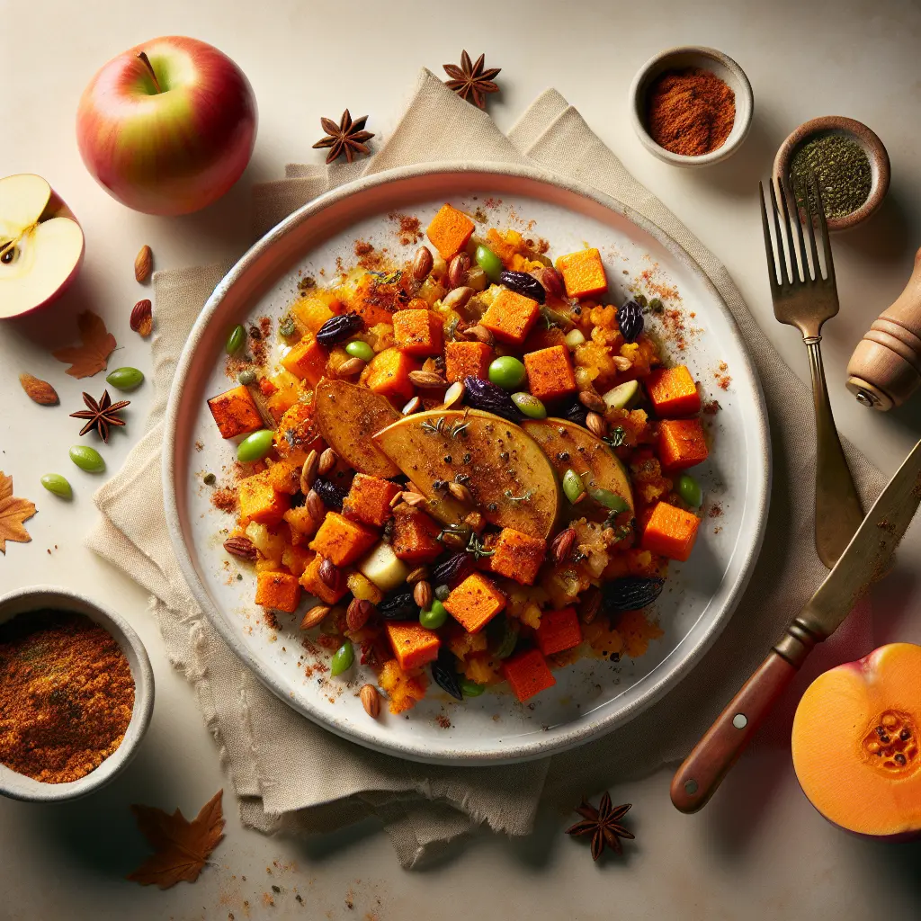Autumn Spiced Sweet Potato and Apple Hash