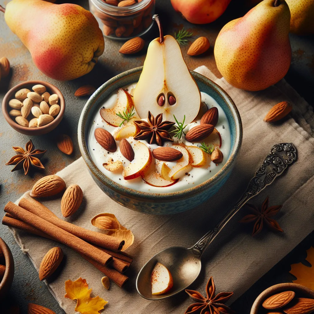 Autumn Spiced Yogurt with Pear and Almonds