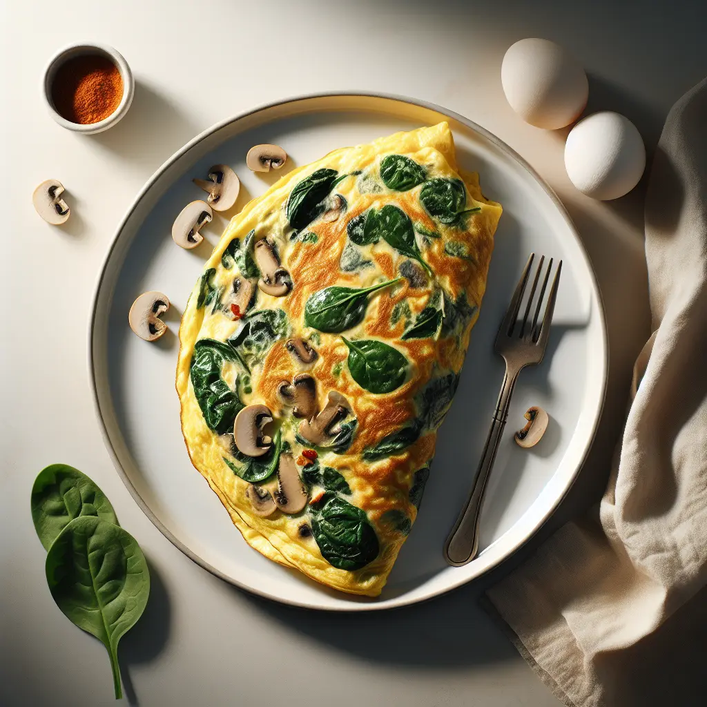 Spinach and Mushroom Omelette