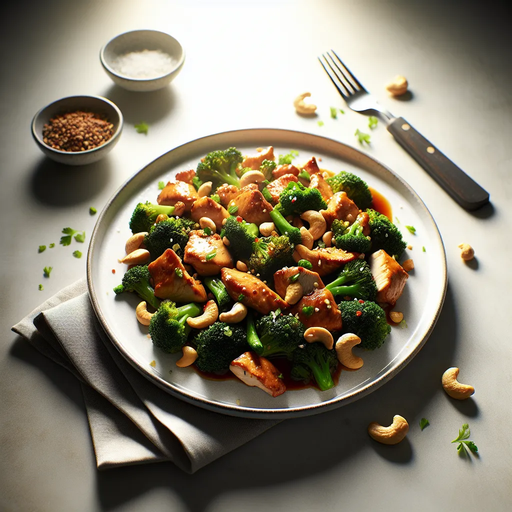 Stir-Fried Chicken with Broccoli and Cashew