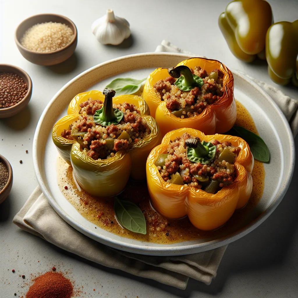 Stuffed Bell Peppers with Quinoa and Ground Beef