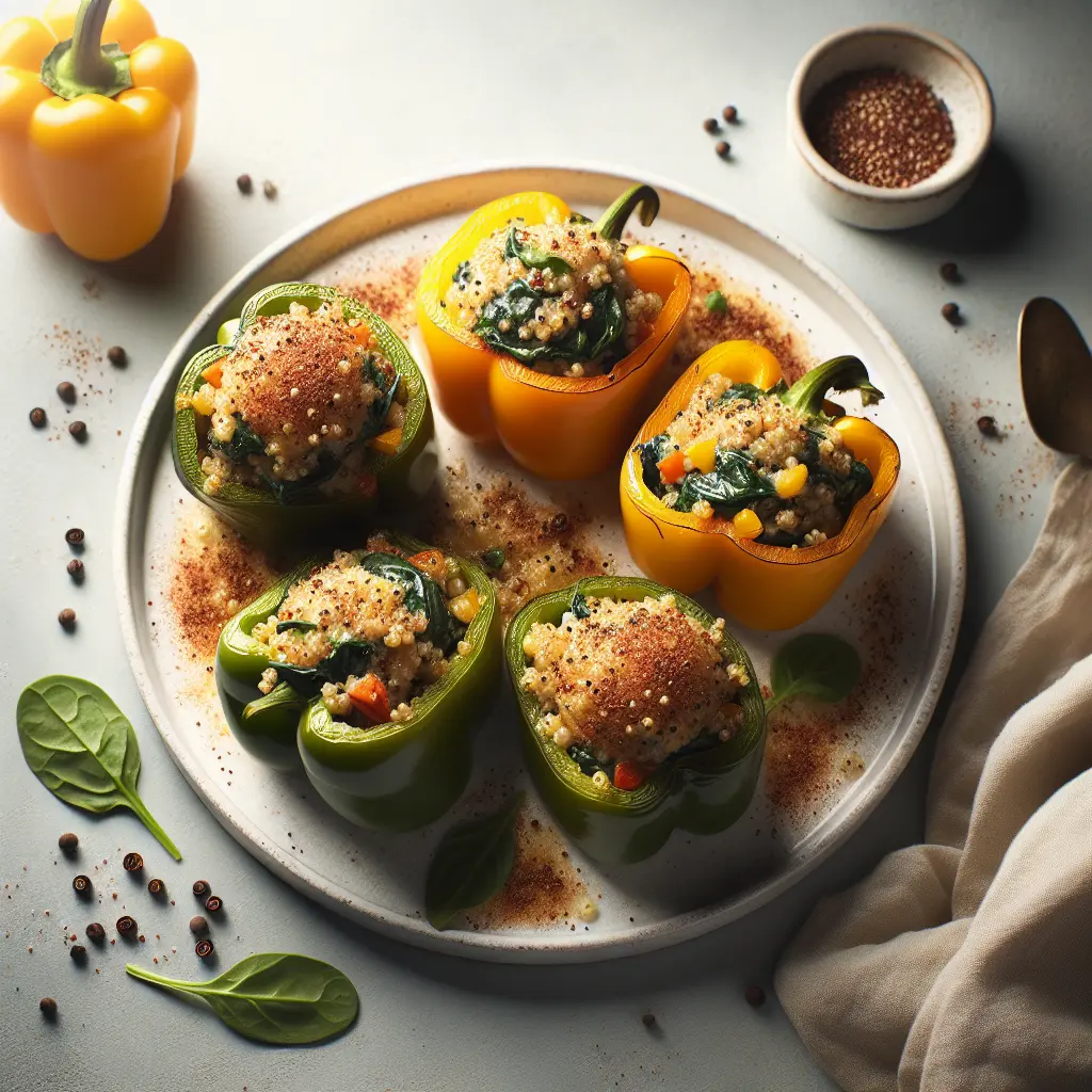 Gourmet Stuffed Bell Peppers with Quinoa and Spinach