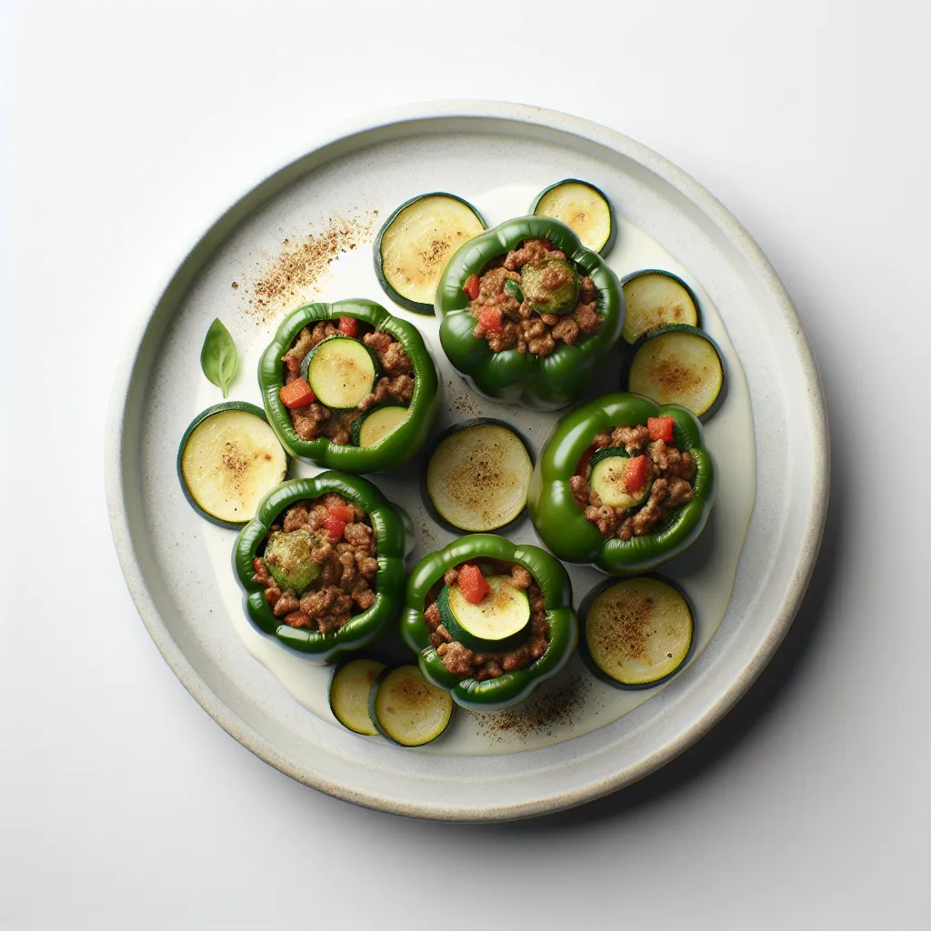 Stuffed Bell Peppers with Zucchini and Ground Beef