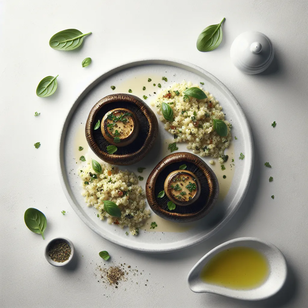Gourmet Stuffed Portobello Mushrooms with Herbed Couscous