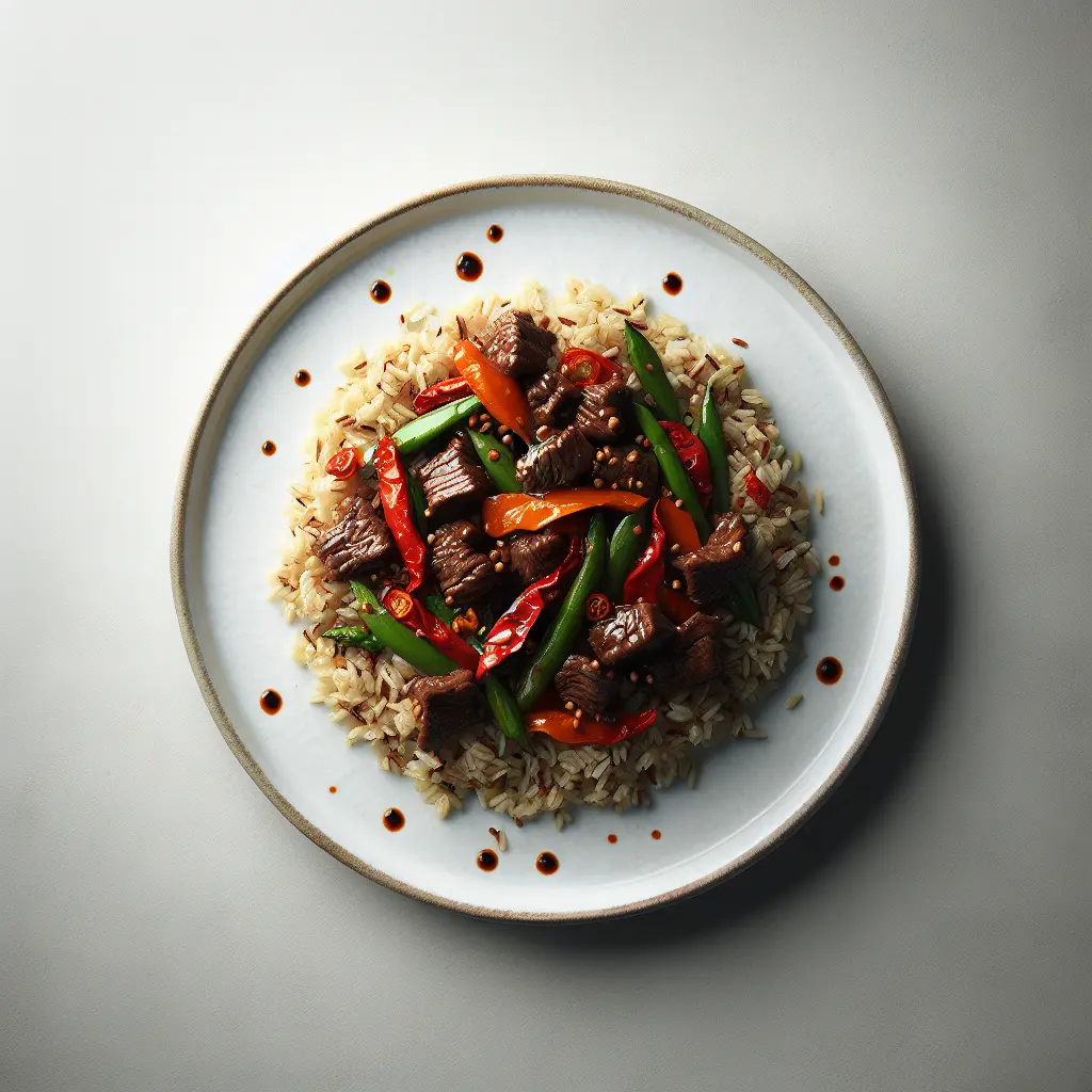 Szechuan Beef Stir-Fry with Brown Rice