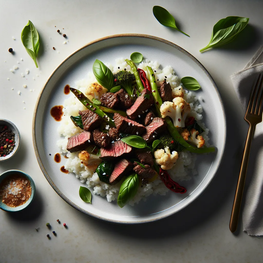 Thai Basil Beef with Cauliflower Rice