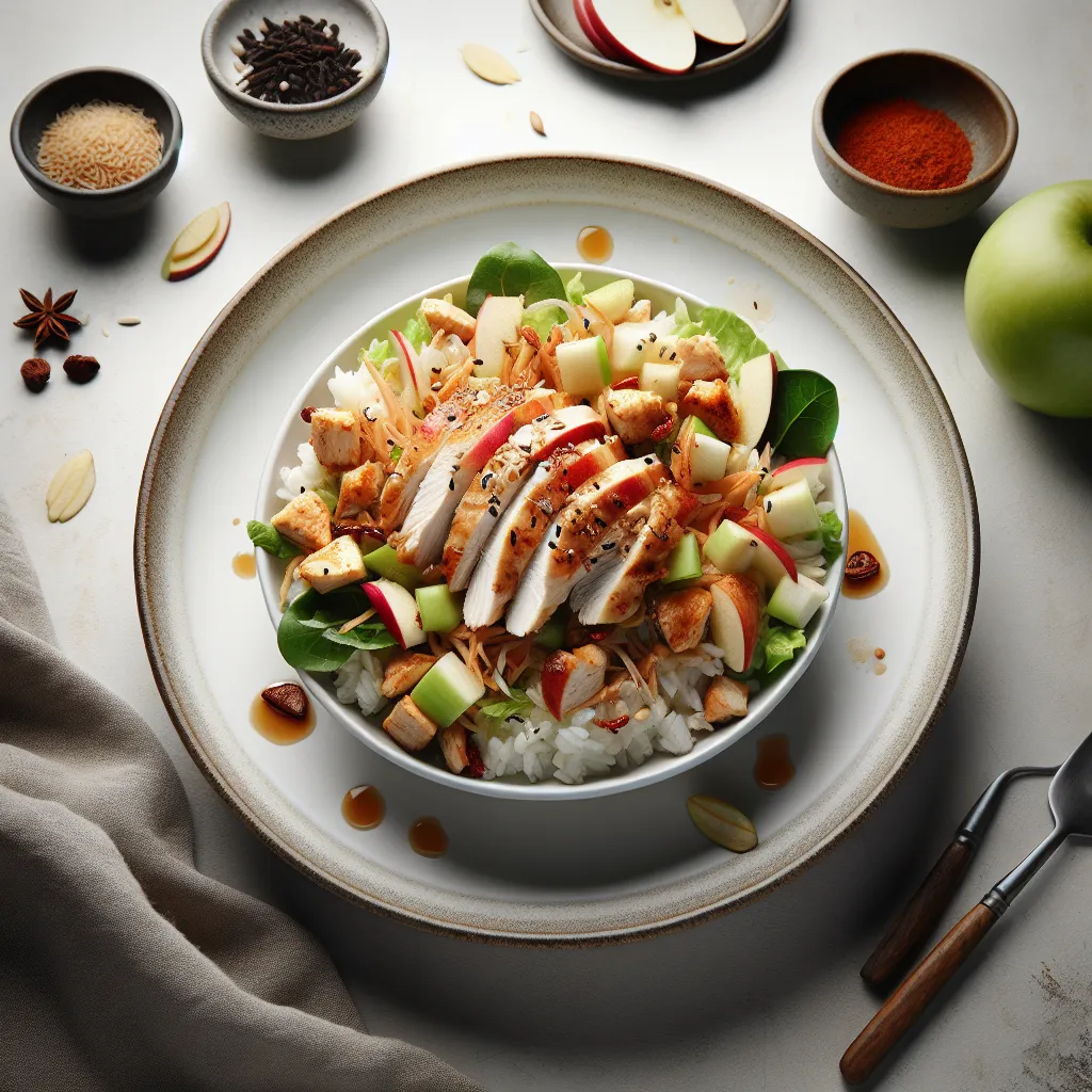 Thai Chicken Salad with Apple Rice Cups