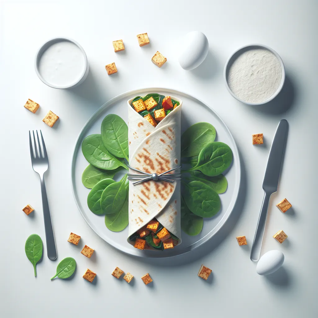 Spicy Tofu and Spinach Wrap