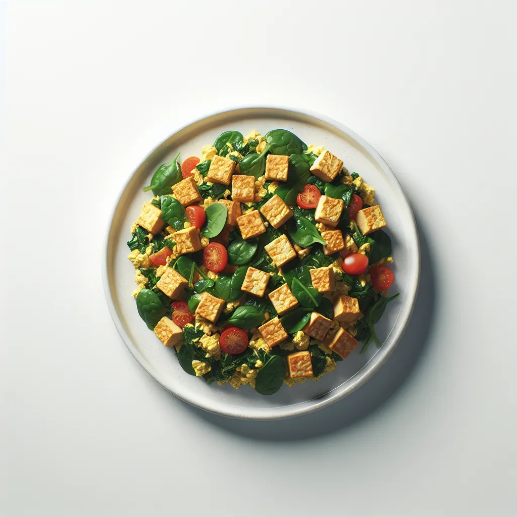 Tofu Scramble with Spinach and Tomatoes