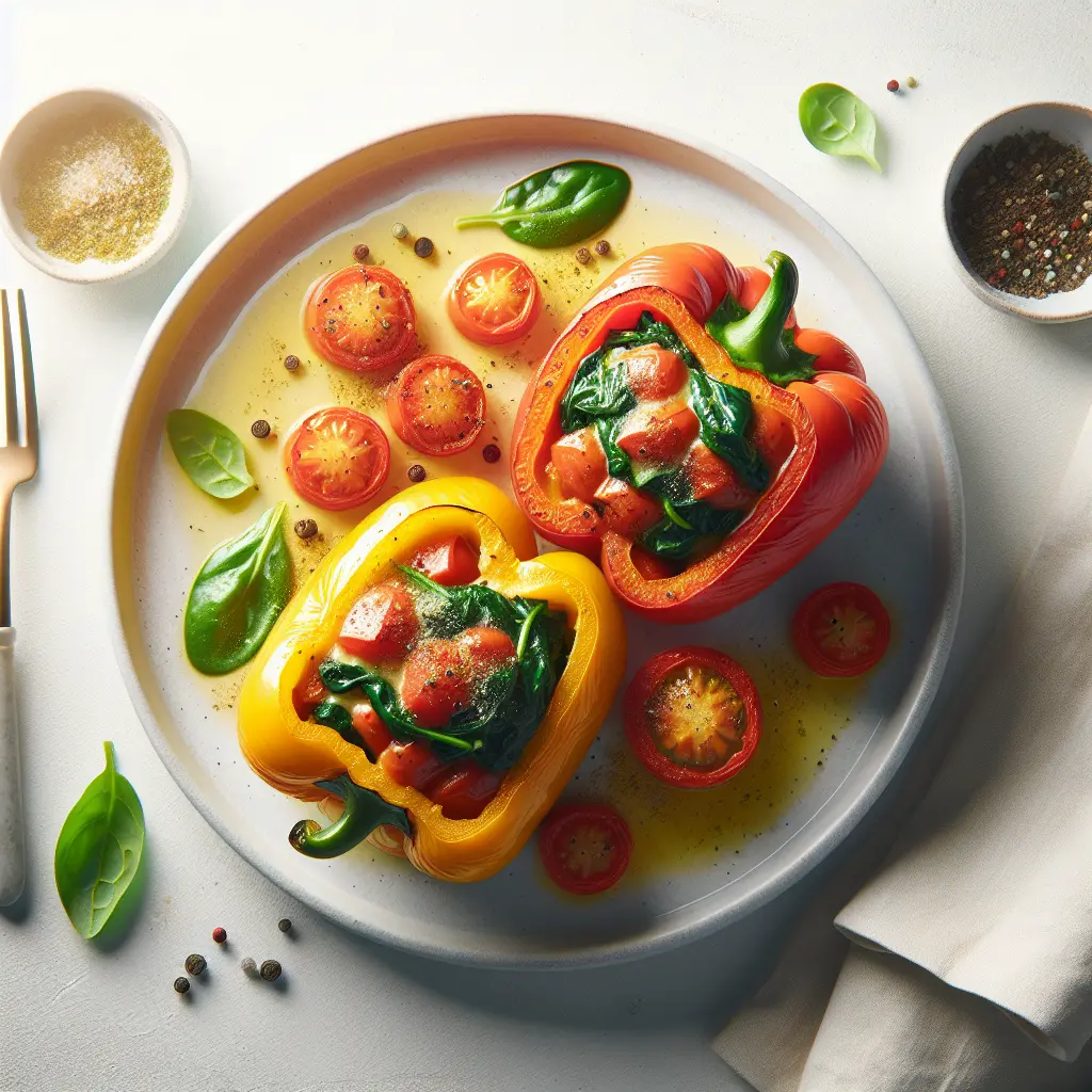 Tomato and Spinach Stuffed Bell Peppers
