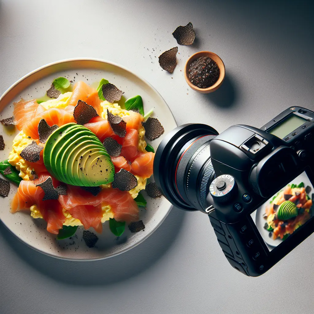 Truffle-Infused Scrambled Eggs with Smoked Salmon and Avocado