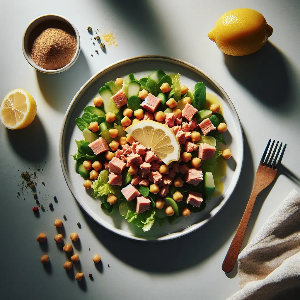 Tuna and Chickpea Salad with Lemon Dressing