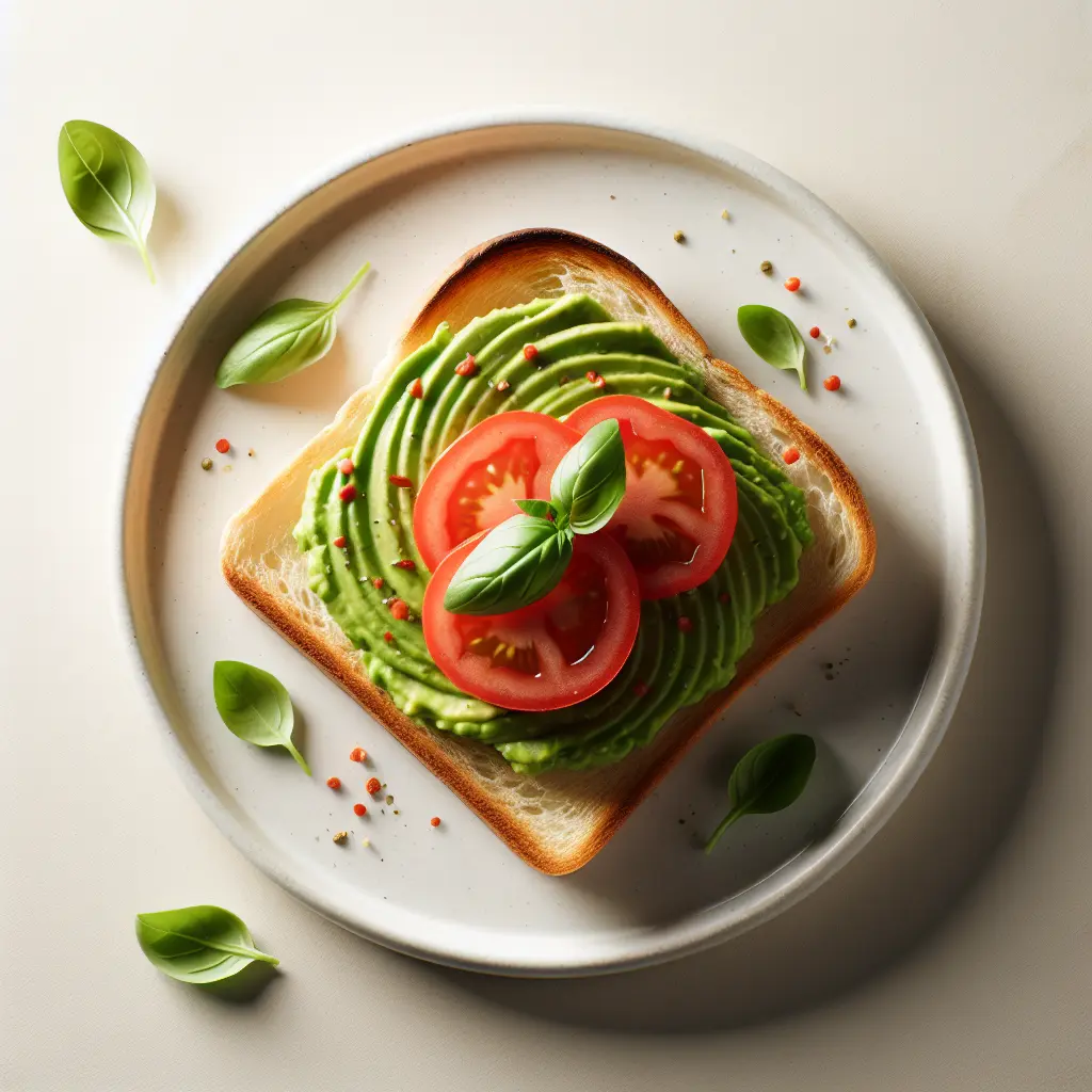 Vegan Avocado Toast with Tomato and Basil