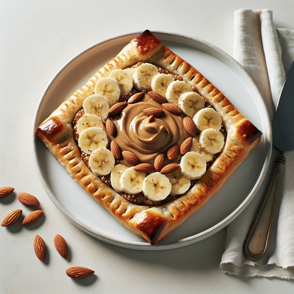 Vegan Breakfast Pastry with Almond Butter and Banana