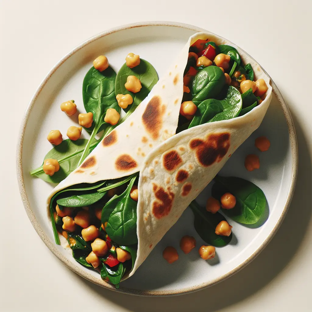 Vegan Chickpea and Spinach Wrap