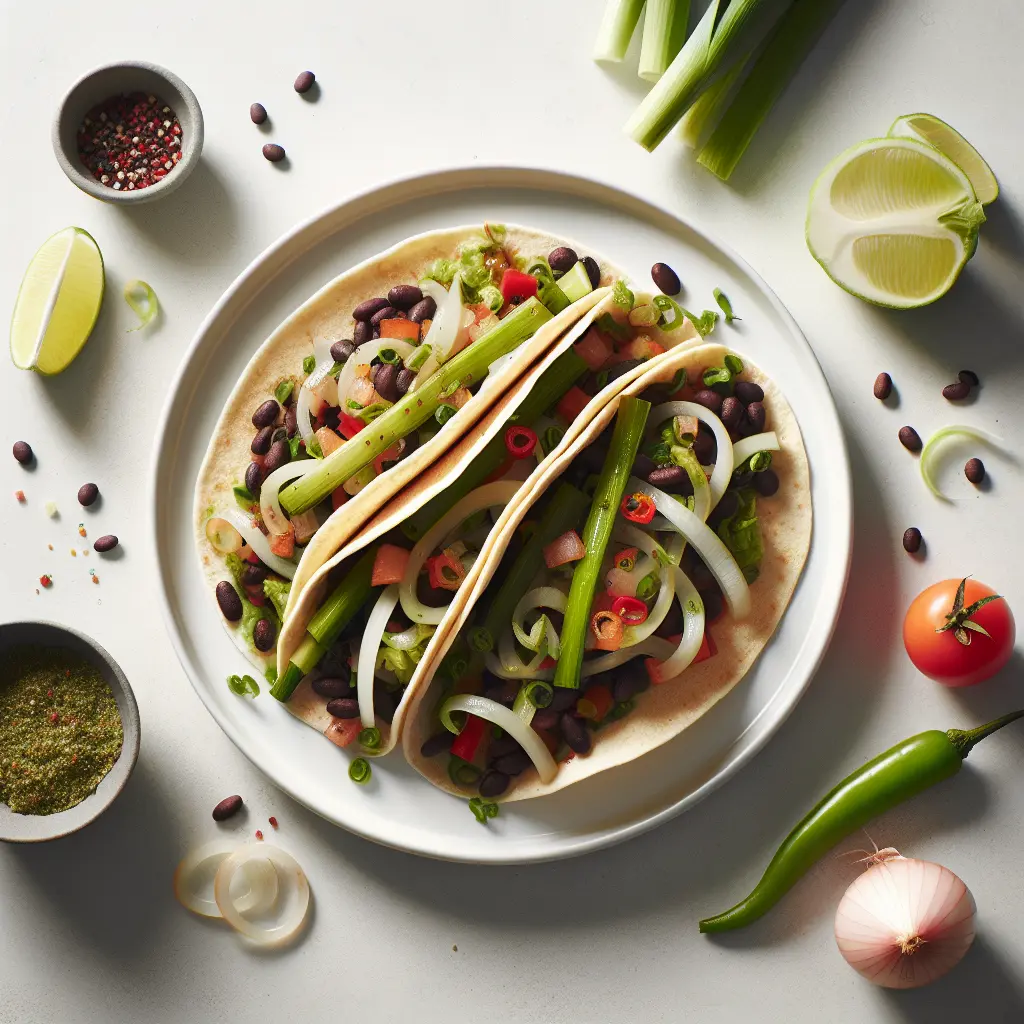 Vegan Leek and Black Bean Tacos
