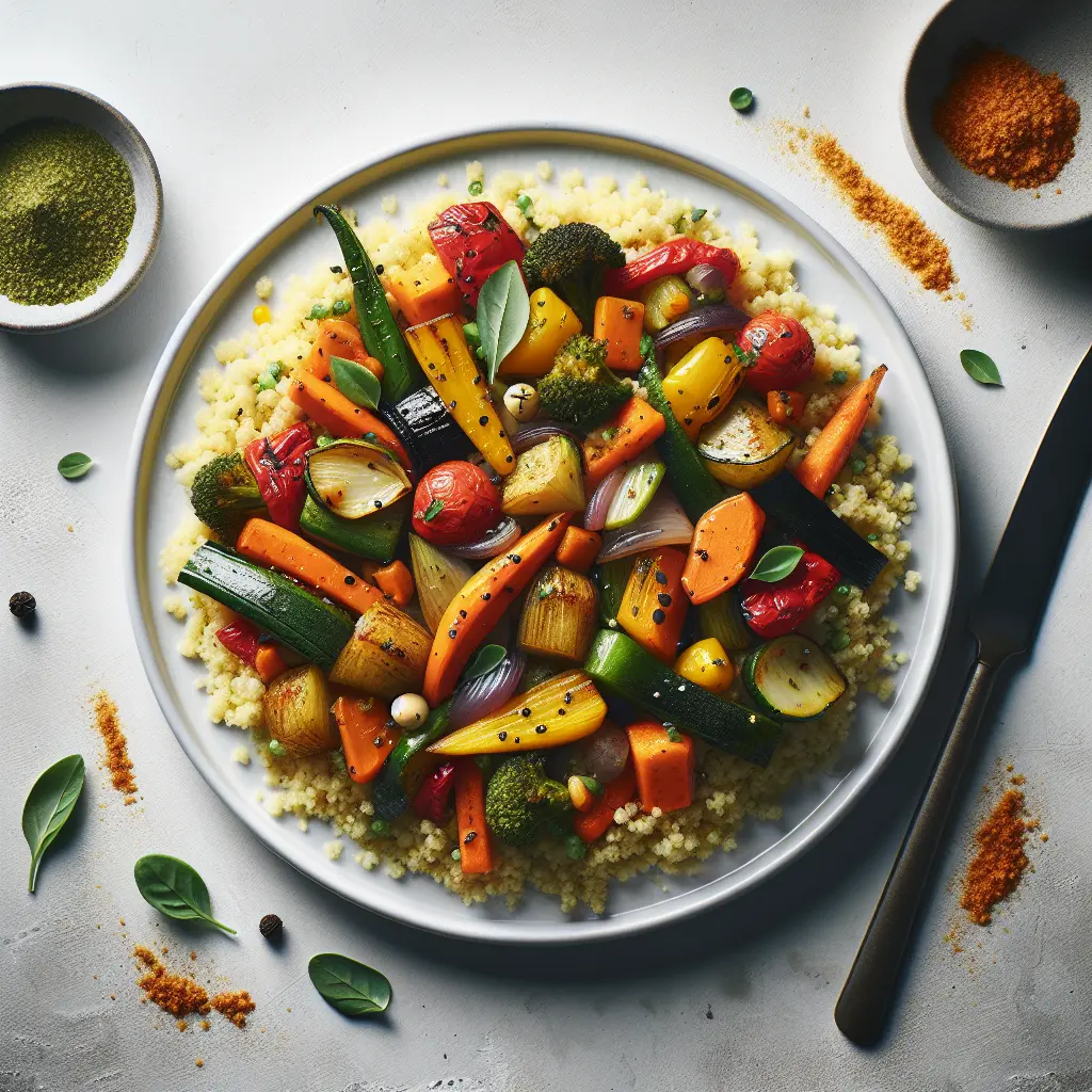 Vegan Moroccan Couscous with Roasted Vegetables