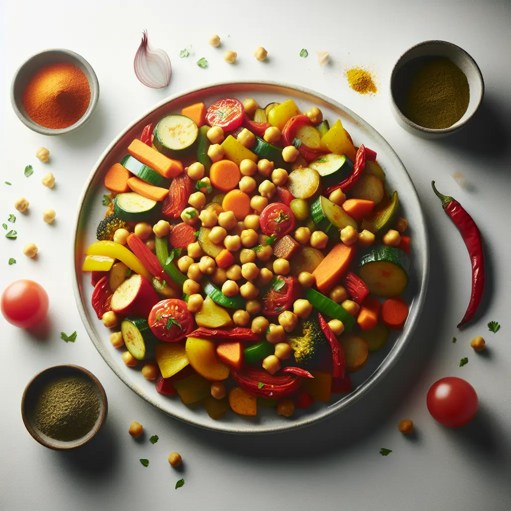 Vegan Moroccan Tagine with Chickpeas and Vegetables