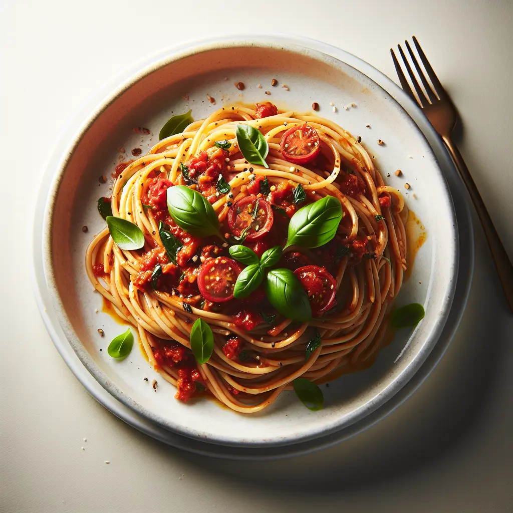 Vegan Spaghetti with Tomato Basil Sauce