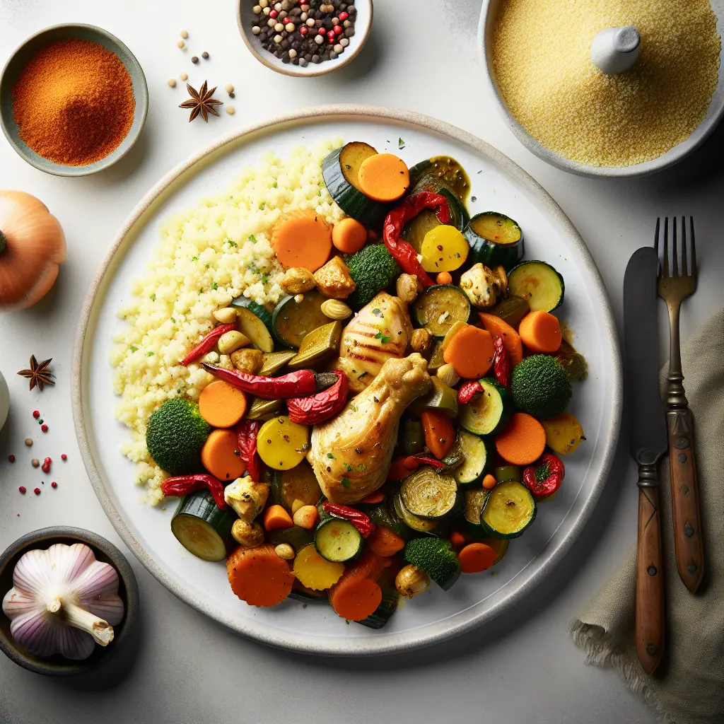 Autumn Vegetable and Chicken Tagine with Couscous