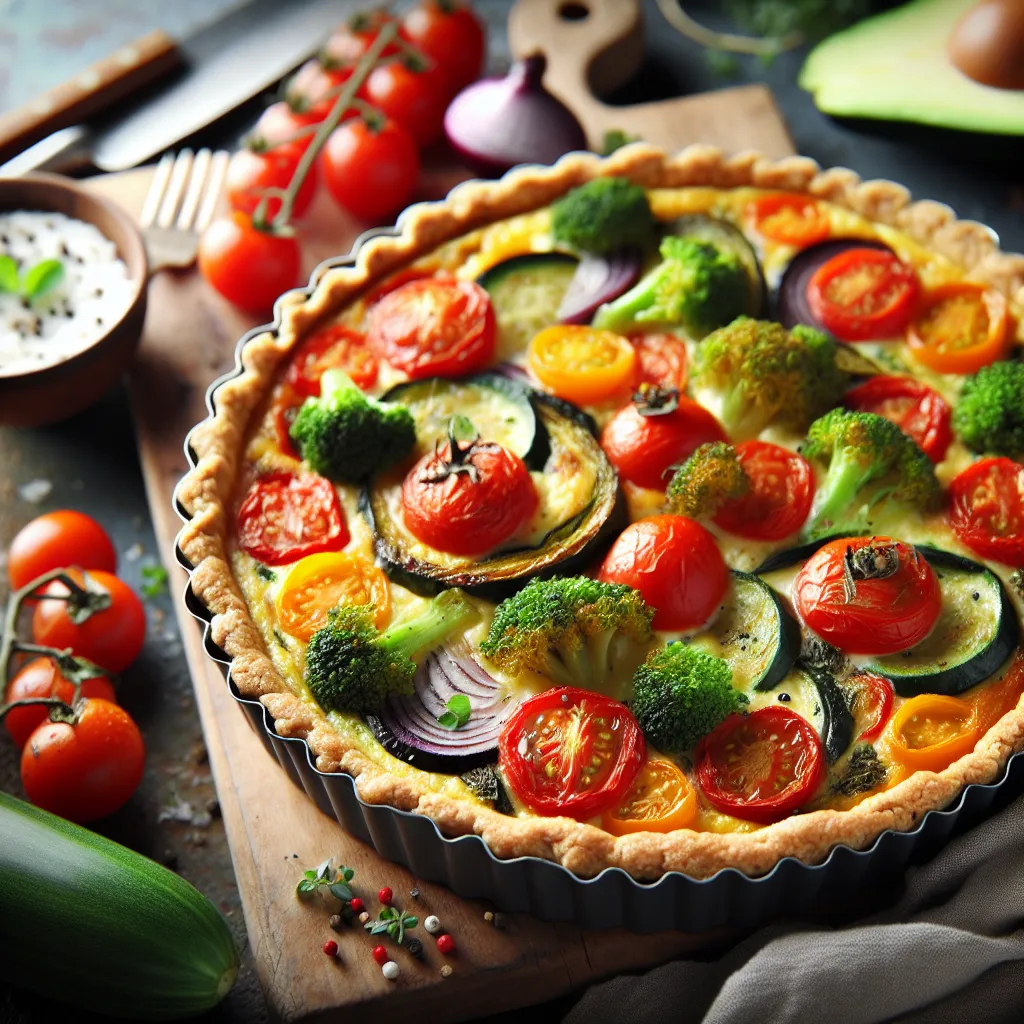 Autumn Vegetable and Tomato Quiche