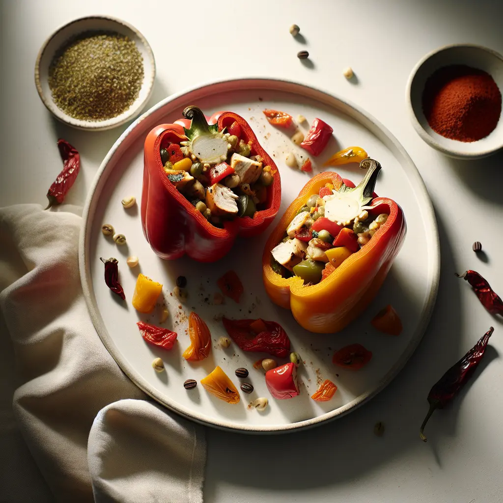 Autumn Vegetable and Turkey Stuffed Bell Peppers