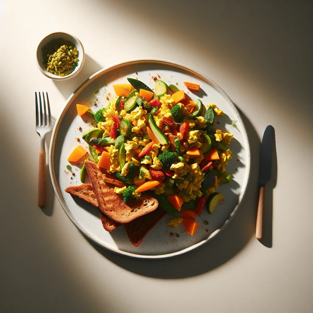 Autumn Vegetable Scramble with Whole Grain Toast