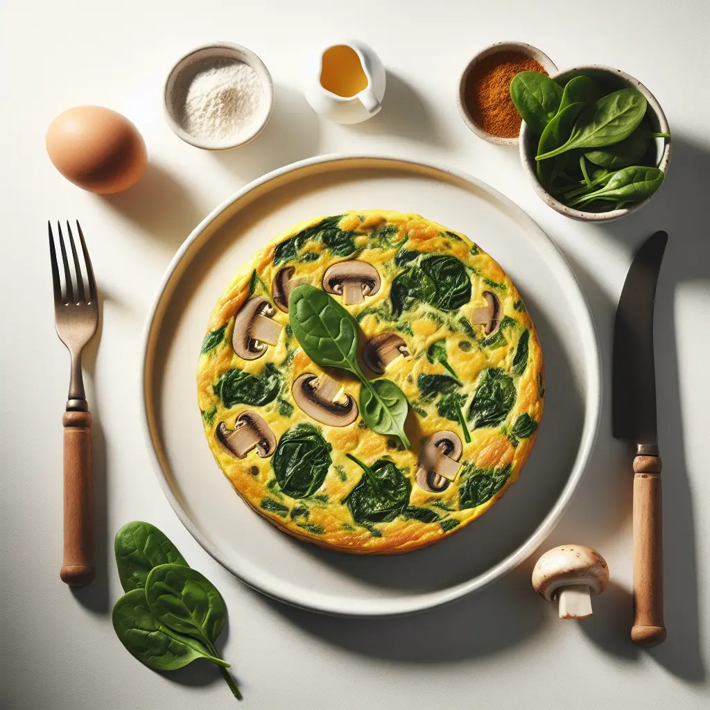 Vegetarian Breakfast Frittata with Spinach and Mushrooms